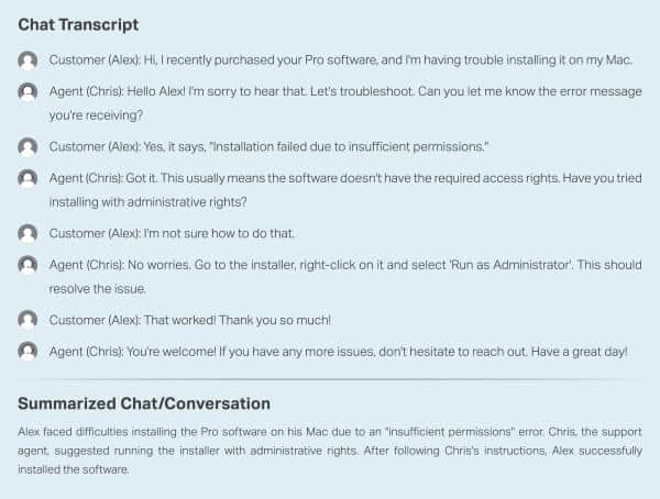 Summarized Chat