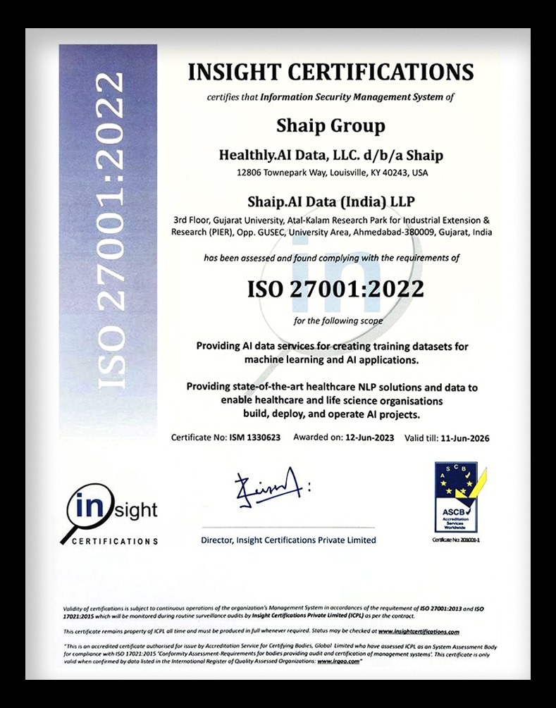 Shaip-Iso 27001