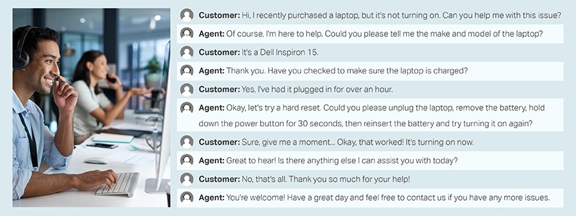 Разговор с клиентом и агентом колл-центра