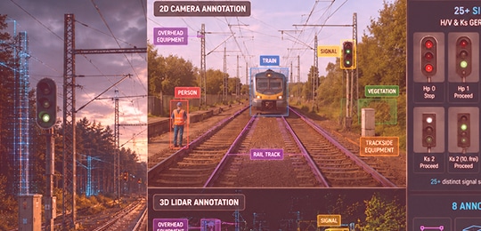 Lidar ilmhódach iarnróid agus anótáil 2d
