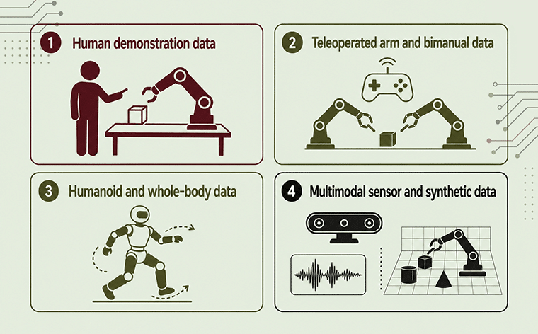 What types of robot training data fuel modern robotics models