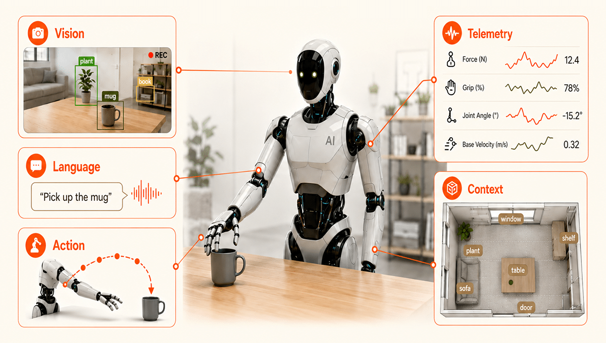 What is multimodal data for humanoid robots?
