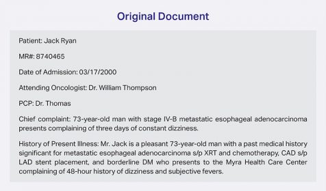 De-identify free text documents